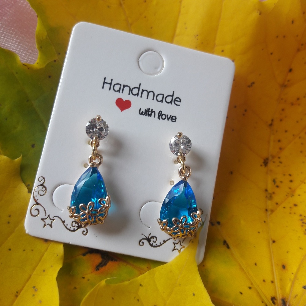 Sapphire Crystal Earrings